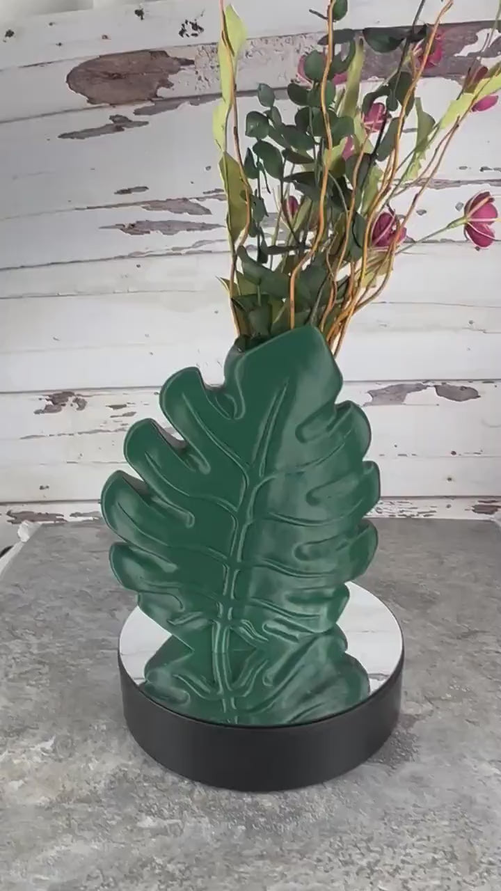 Monstera Leaf Decor, Monstera Leaf Vase, Unique Flower Vase, Vase for Dried Flowers, Fresh Flower Vase, 3D Printed Flower Vase