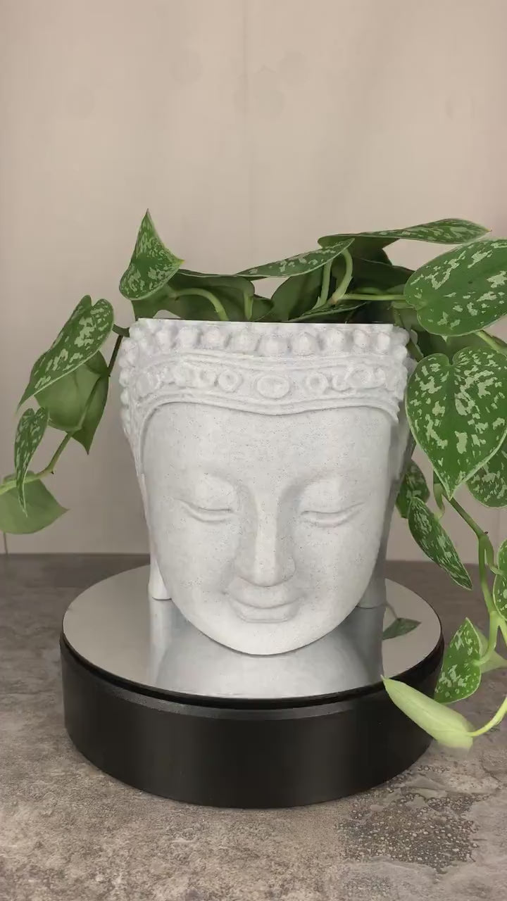 Buddha Head Planter for Indoor Plant, Buddha Pot, 3D Printed Flower Pot, 3D Printed Planter Pot, Face Planter Pot, Plant Lover Gift Ideas