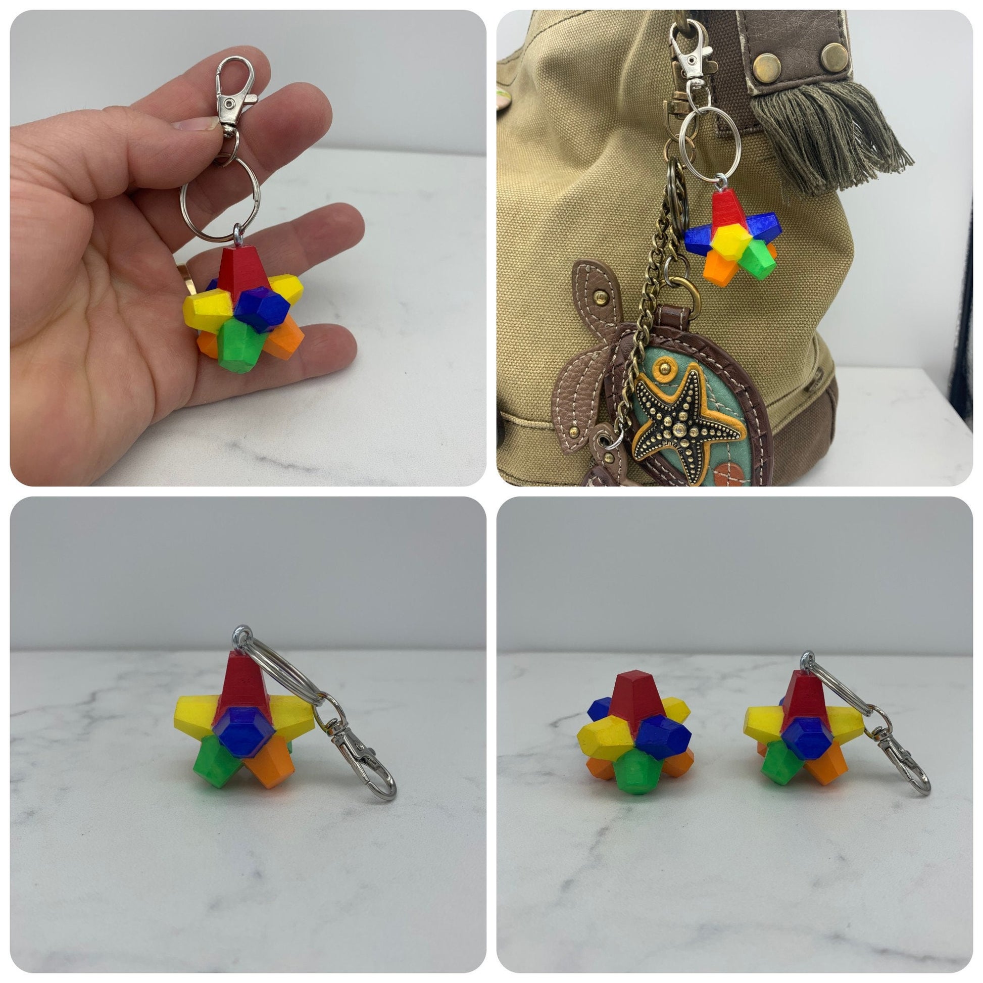 Here are four pictures showing the gobstopper as a keychain. You can choose to purchase the original gobstopper or the keychain version.