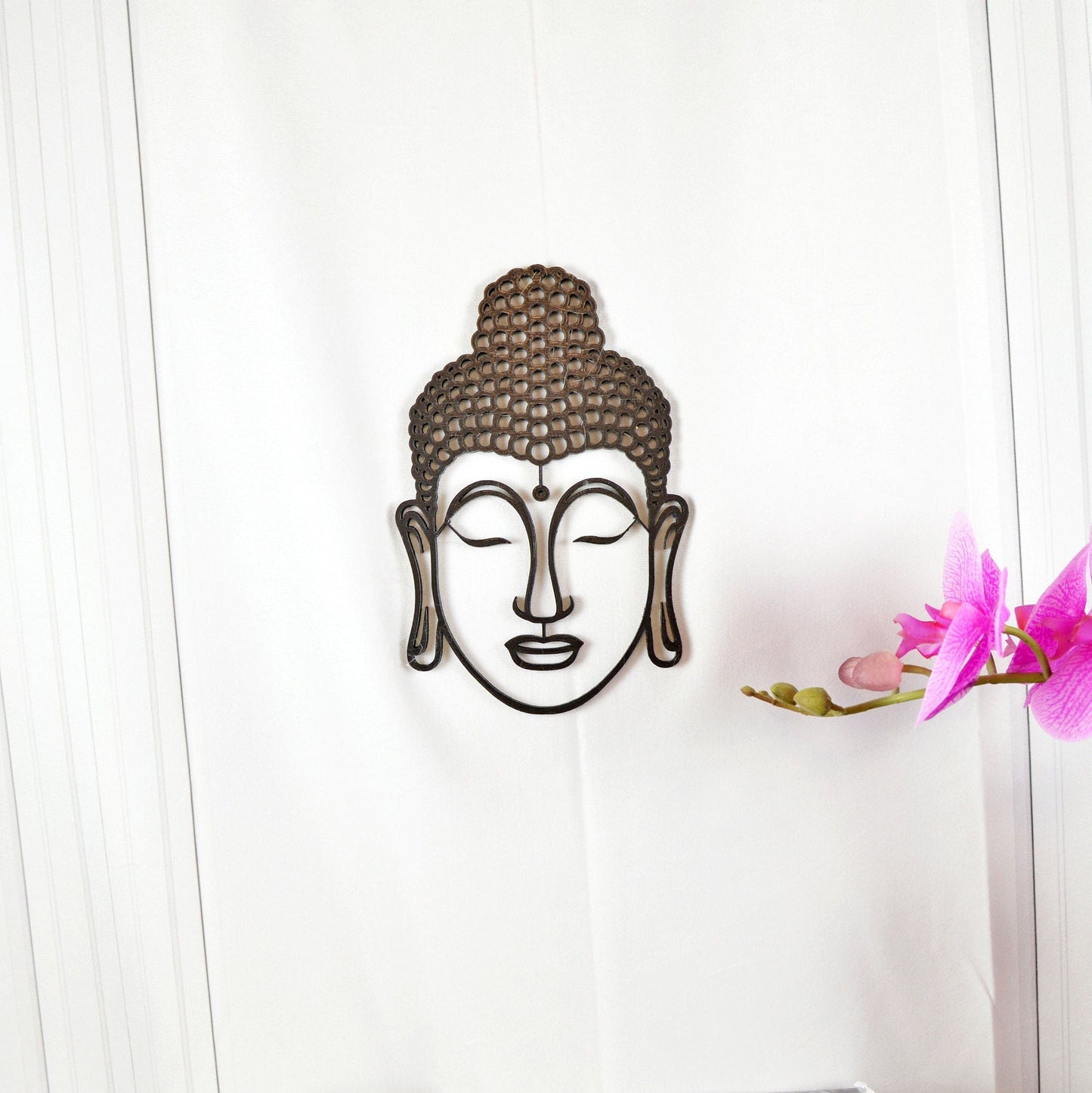 Buddha Head Wall Decor, Buddha Line Art, Buddha Face, Buddha Icon, 3D Buddha Wall Decal, Buddhist Wall Art, Buddha Decoration, Easy to Hang