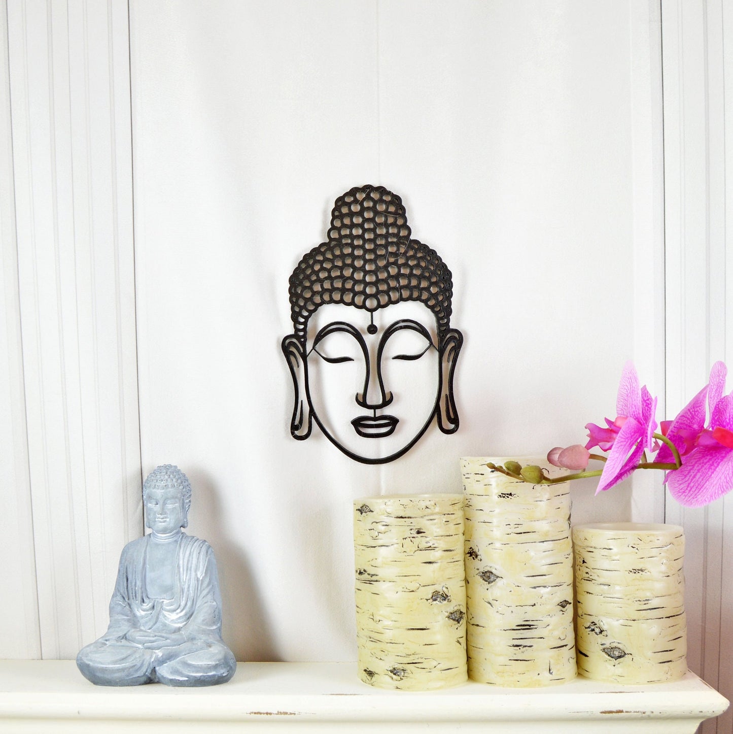 Buddha Head Wall Decor, Buddha Line Art, Buddha Face, Buddha Icon, 3D Buddha Wall Decal, Buddhist Wall Art, Buddha Decoration, Easy to Hang