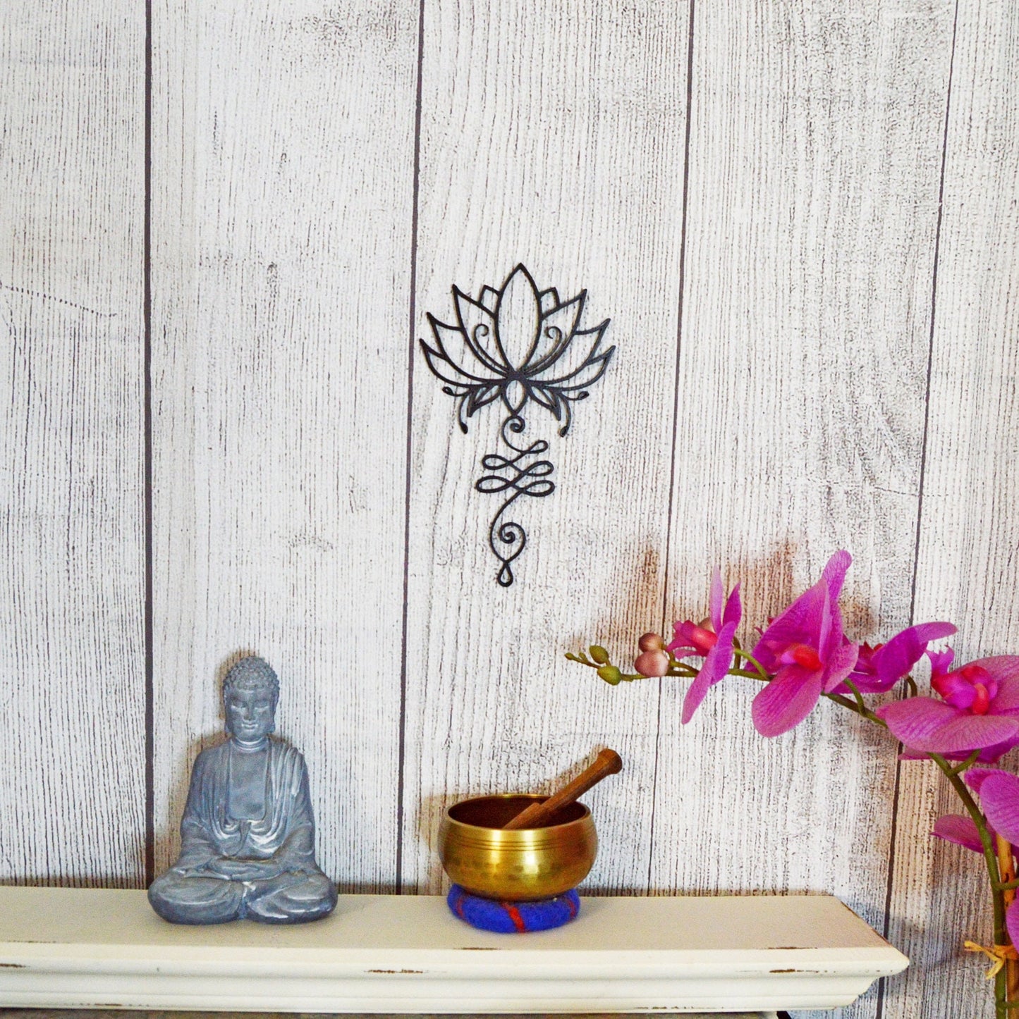 Unalome Lotus Wall Art, Spiritual Wall Art, Spiritual Room Decor Aesthetic Minimalist, Zen Bedroom Decor for Women, Boho Above Bed Decor