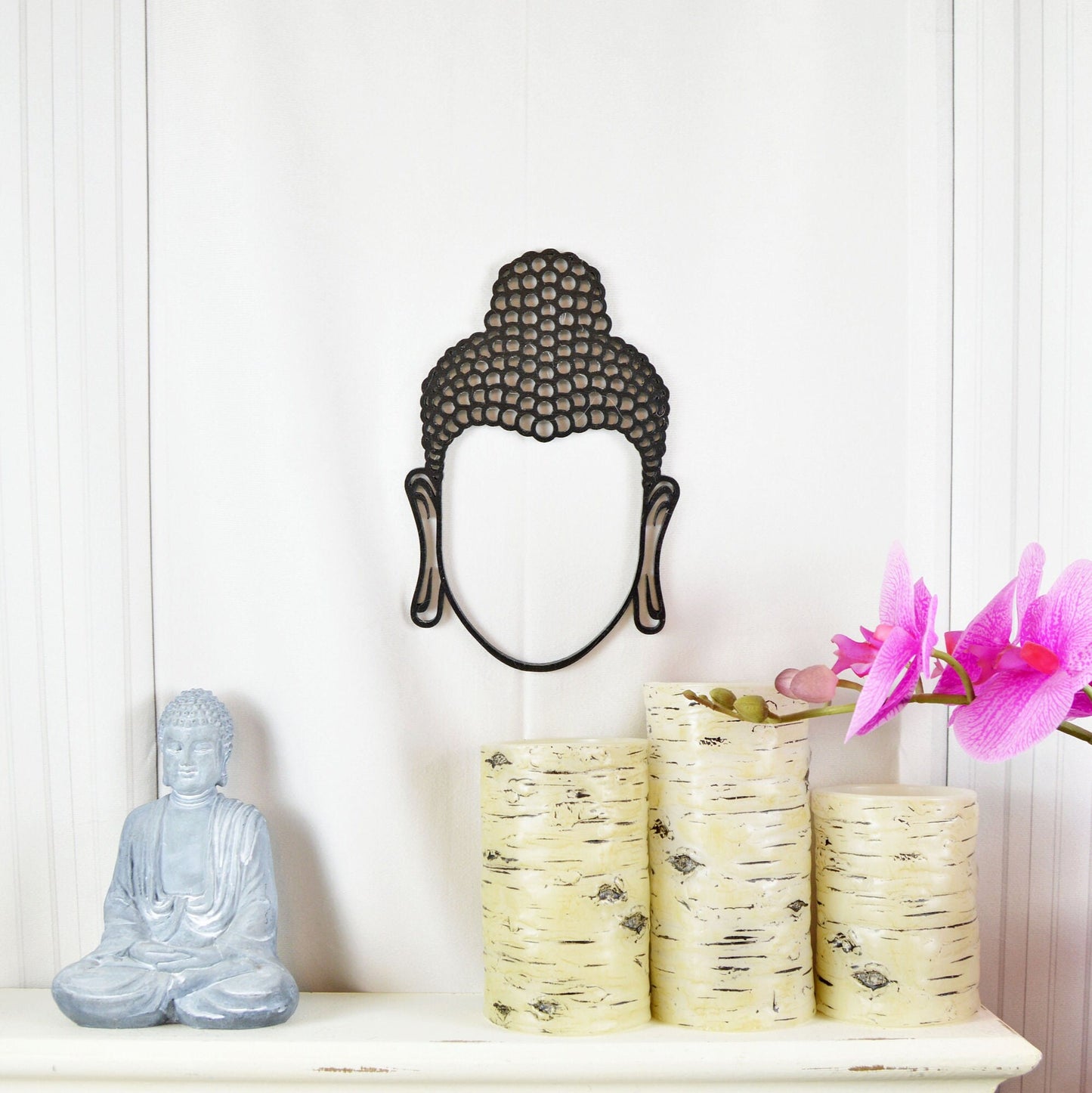 Buddha Head Wall Decor, Buddha Line Art, Buddha Face, Buddha Icon, 3D Buddha Wall Decal, Buddhist Wall Art, Buddha Decoration, Easy to Hang