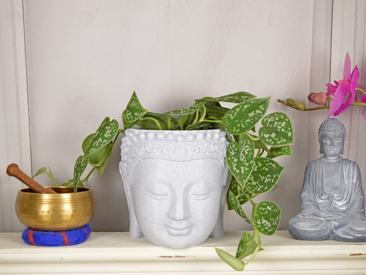 Buddha Head Planter for Indoor Plant, Buddha Pot, 3D Printed Flower Pot, 3D Printed Planter Pot, Face Planter Pot, Plant Lover Gift Ideas