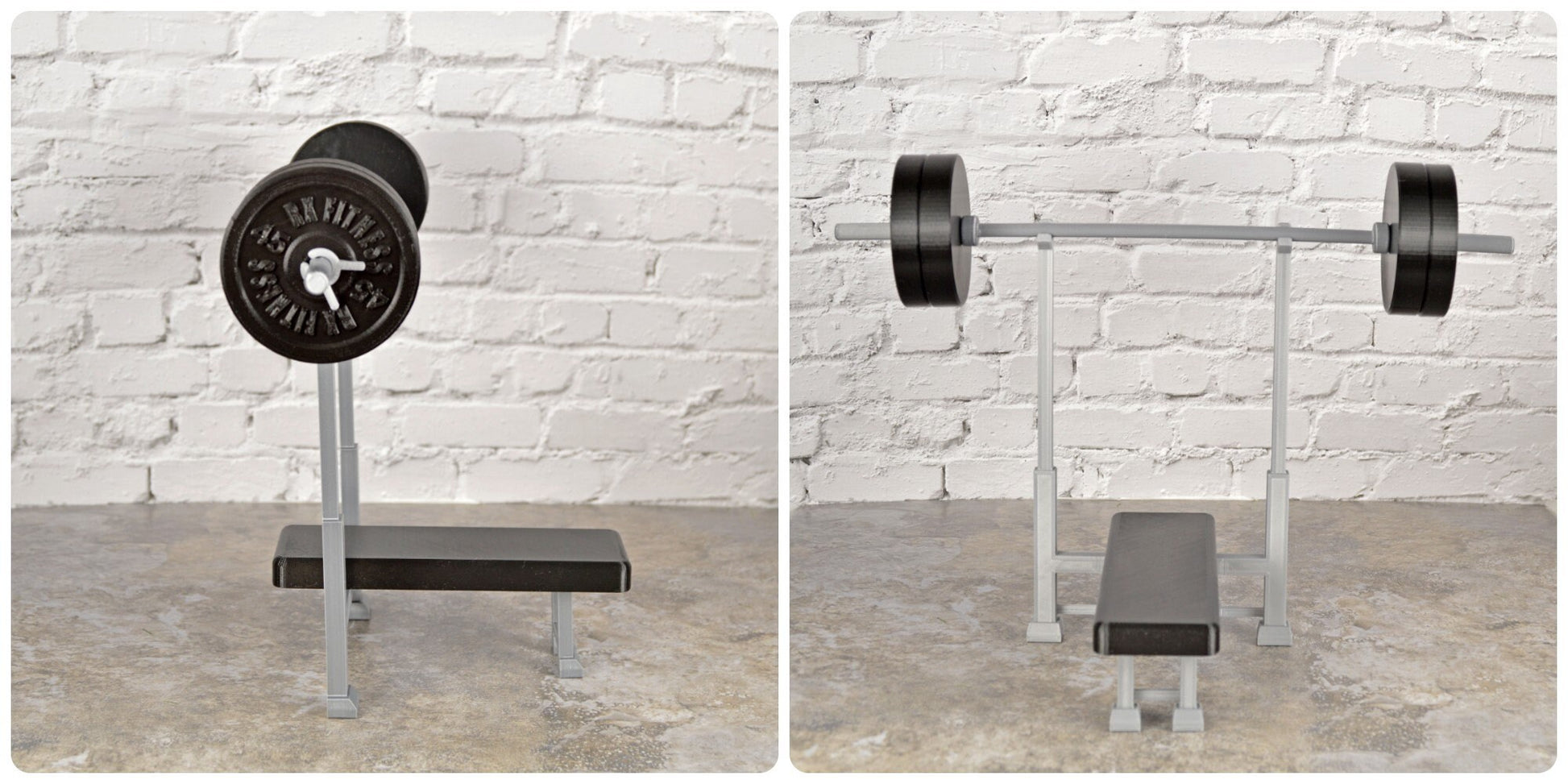 1/6 Scale Gym Set, Miniature Gym Equipment, Exercise Equipment, 1 6 Scale Dollhouse Furniture, Home Gym Decor, Miniature Weight Plate