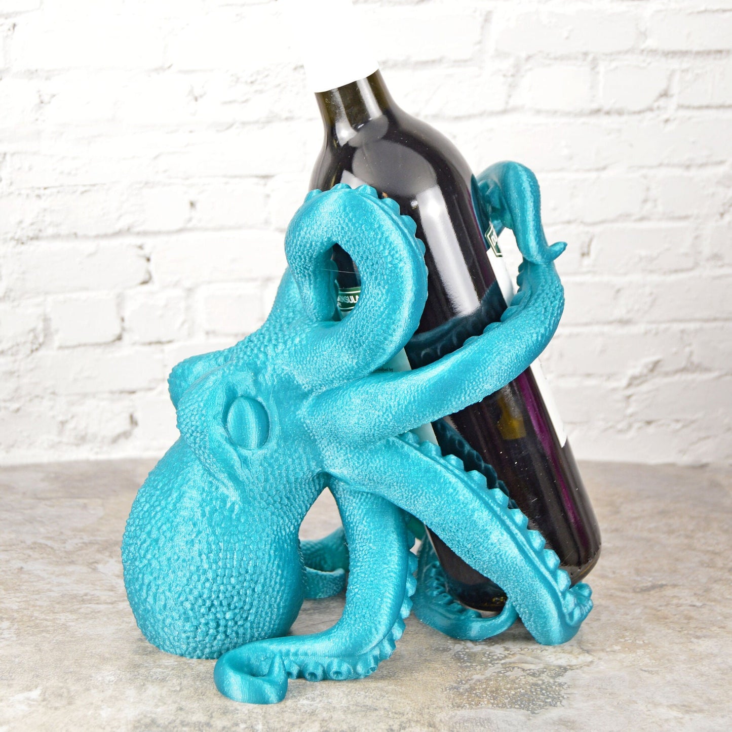 Octopus Wine Bottle Holder Countertop, Single Wine Bottle Holder, Wine Bottle Display, Wine Bottle Storage, Coastal Wine Rack