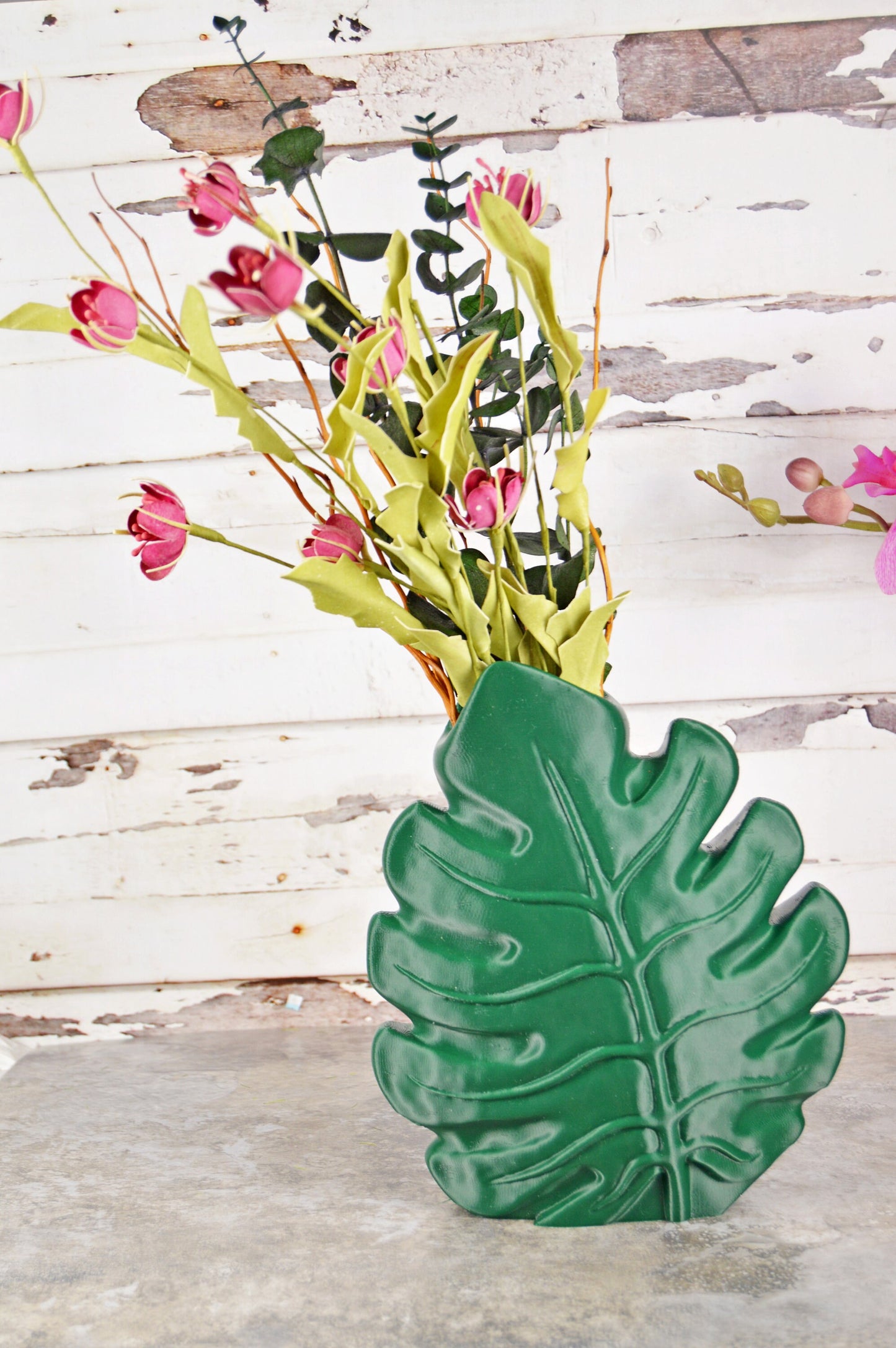 Monstera Leaf Decor, Monstera Leaf Vase, Unique Flower Vase, Vase for Dried Flowers, Fresh Flower Vase, 3D Printed Flower Vase