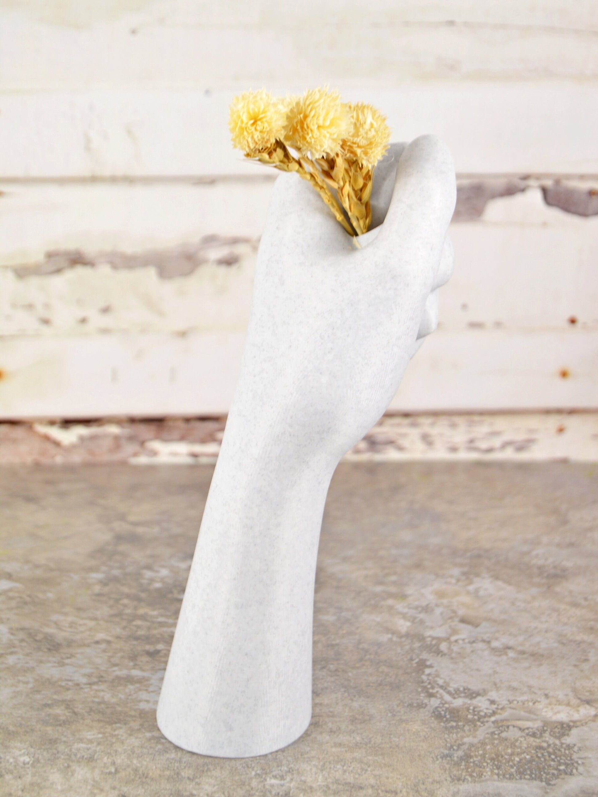 Human Hand Vase, Unique Vases for Flowers, 3D Printed Flower Vase, Mother's Day Gift from Kids, Dandelion Holder, Hand Holding Flower Vase