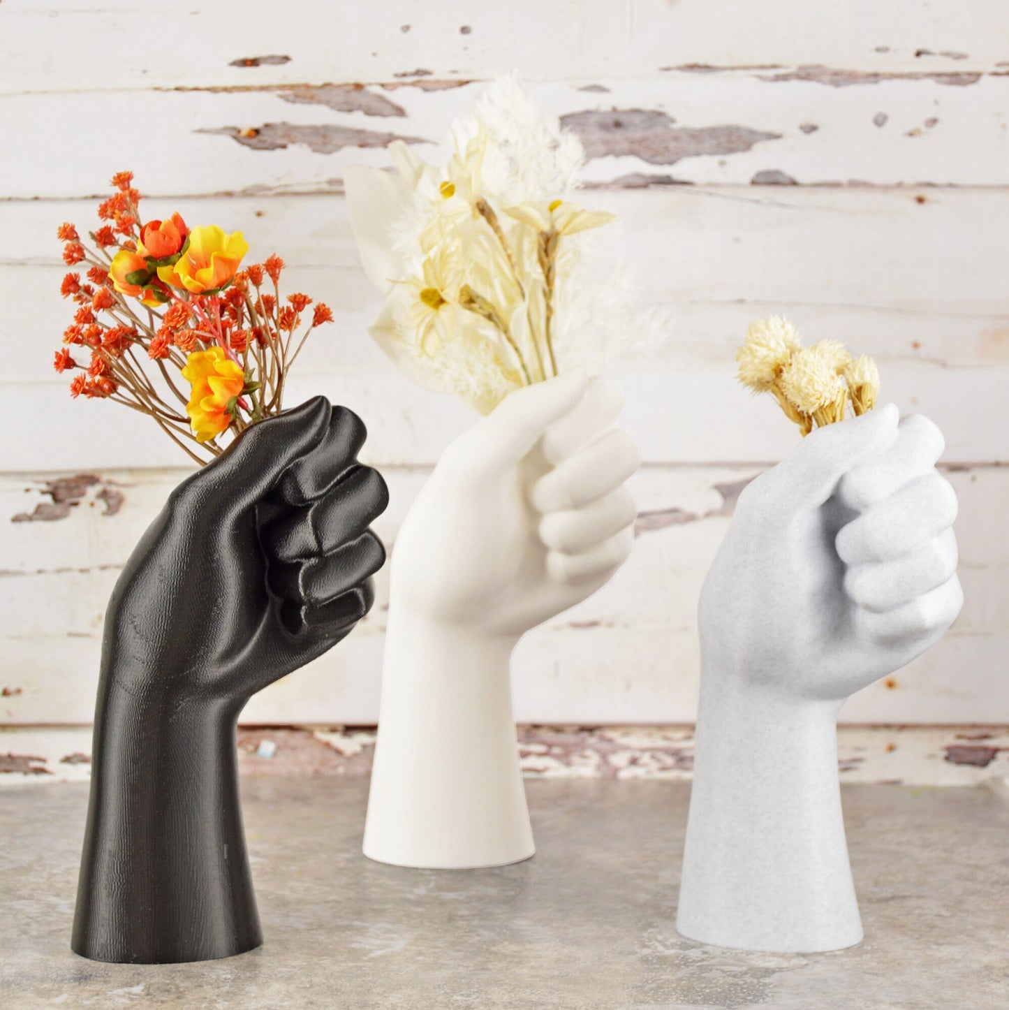 Human Hand Vase, Unique Vases for Flowers, 3D Printed Flower Vase, Mother's Day Gift from Kids, Dandelion Holder, Hand Holding Flower Vase