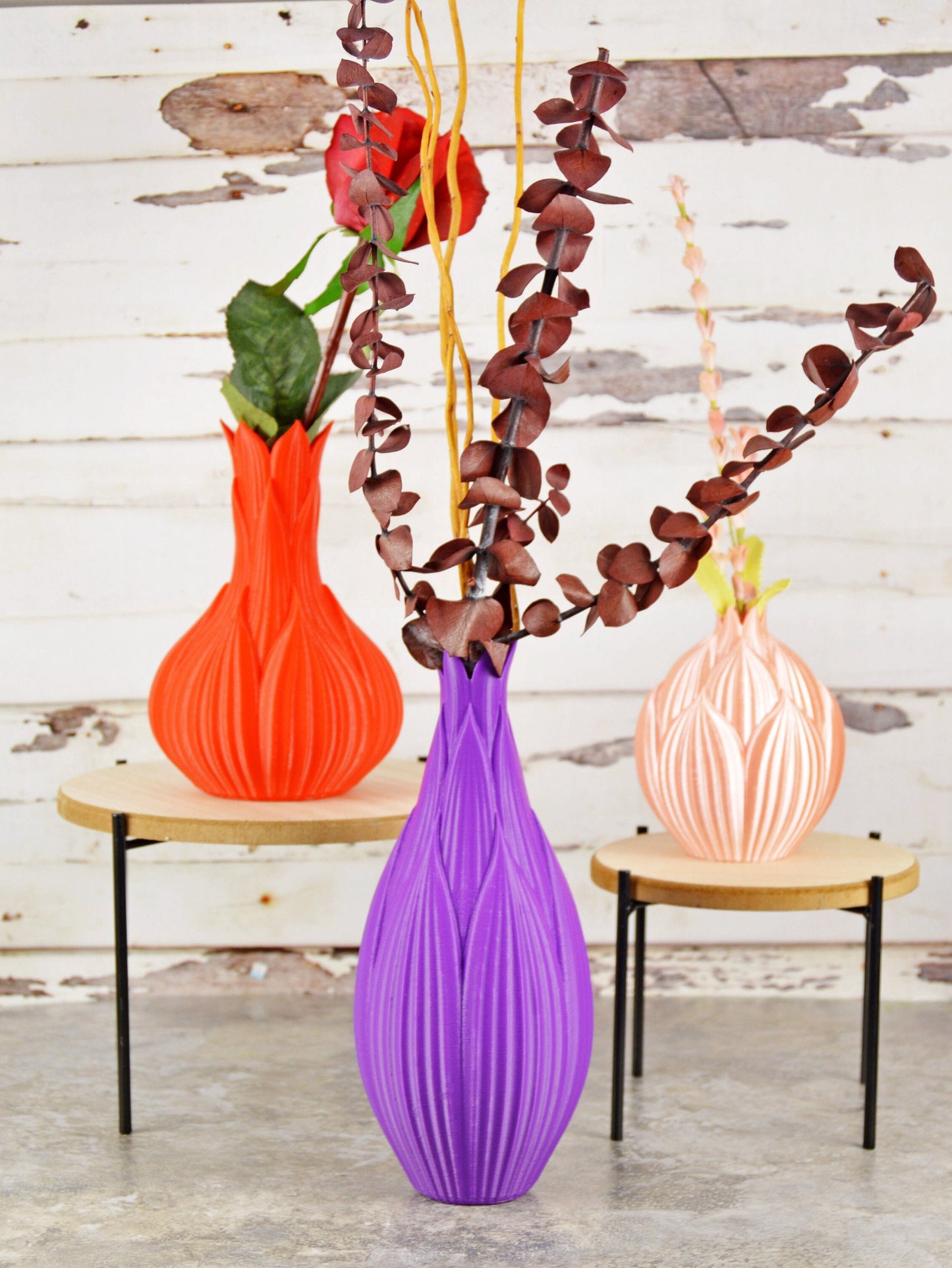 Flower Bloom Vase, Flower Petal Art, Flower Shaped Vase for Dried Flowers, Flower Bloom Valentine, Single Flower Vase for Mom