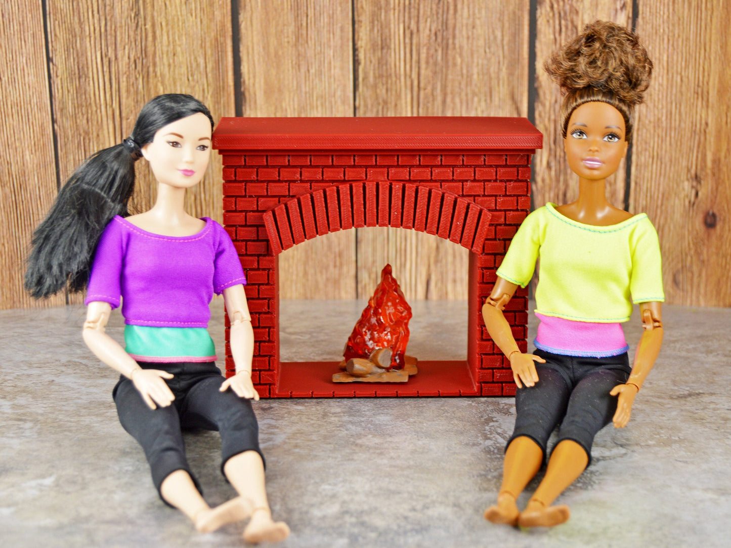 1 6 Scale Fireplace, Dollhouse Miniature Fireplace, Dollhouse Fireplace Kit, Dollhouse Fireplace Flames, Dollhouse Fireplace Logs