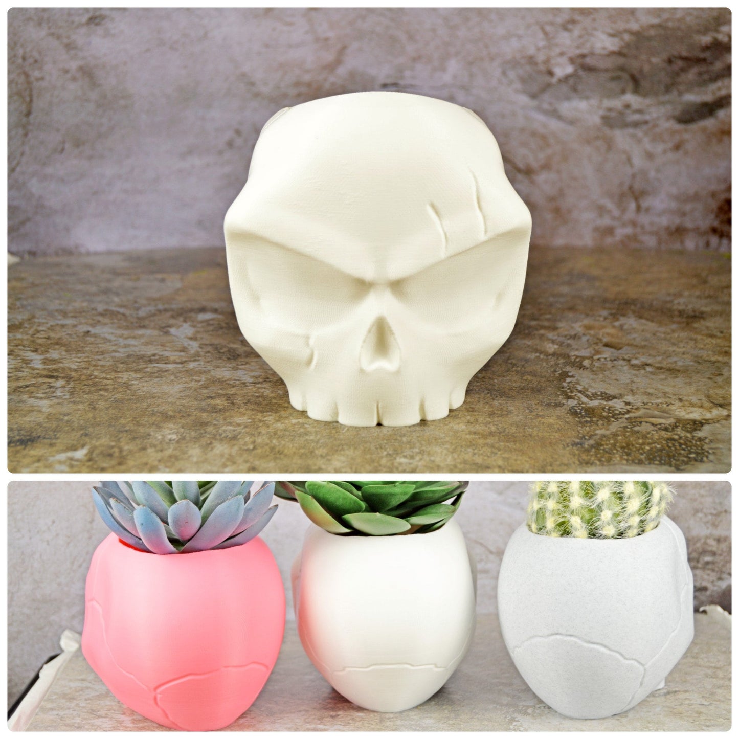 Skull Vases, Cute Skull Planter Pot, Angry Skull, Halloween Planter, Air Plant Holder, Succulent Planter Funny, Goth Planter Pot